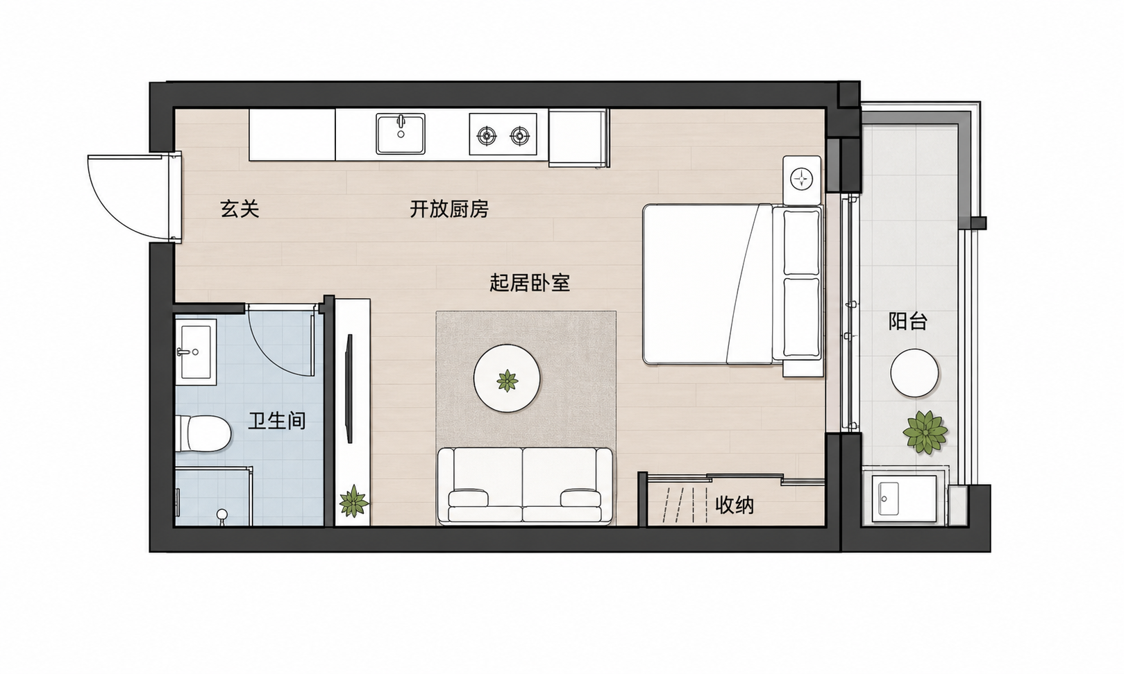 小户型转 3D平面户型图